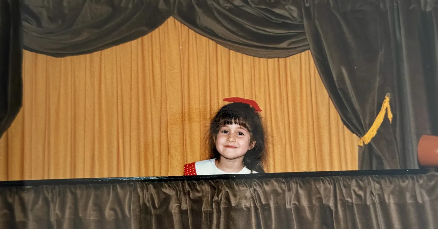 (moi petite, déjà terrorisée à l’idée de faire un spectacle)